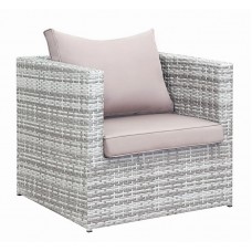 Кресло из искусственного ротанга Адель (цвет: серый) (серая подушка)