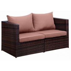2-х местный диван из искусственного ротанга Адель (цвет: шоколад) (коричневая подушка)