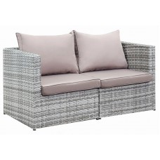 2-х местный диван из искусственного ротанга Адель (цвет: серый) (серая подушка)
