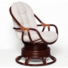 Кресло-качалка вращающееся Кара (цвет: черри, шоколад, коньяк)