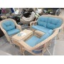 Плетеный комплект для отдыха из искусственного ротанга  LV-520 White/Blue