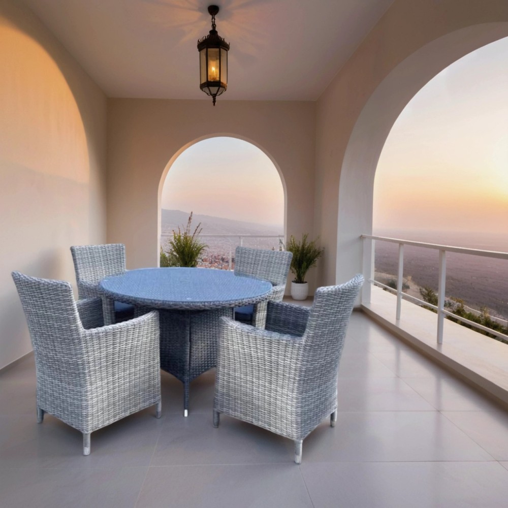 Комплект плетеной мебели AM-395C/T395 Grey (4+1) Комплект плетеной мебели AM-395C/T395 Grey (4+1)