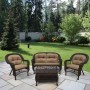 Плетеный комплект для отдыха LV-520BB Вrown/Beige