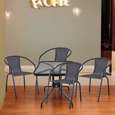 Комплект мебели Асоль LRC03/LRT04-70x70 Black (4+1)