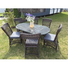 Комплект LEGEND 6 c овальным столом шоколад