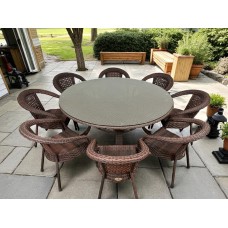 Комплект DECO 8 с круглым столом (шоколад, капучино, серый)