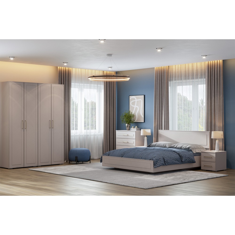 Кровать с основанием ЛДСП Антеро КР-160, Кашемир, Шампань