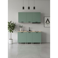 МК Аленушка 1,6м в.3 Орешник Матовая Мята,скоба черный,сонома (без столешницы)