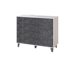 Комод Катрин-13, Белый, Мальта грей