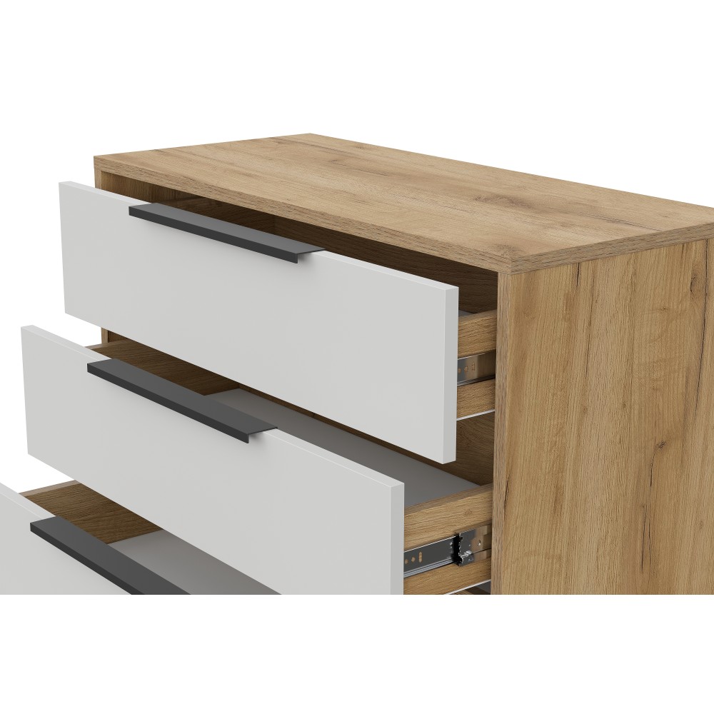 Комод "КМ 17" (Крафт Золотой/Белый Aqua)