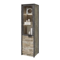 Пенал-стекло Амели, Дуб Юкон, Бетон темный