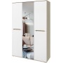 Шкаф трехстворчатый Ким, Белый глянец холодный, Сонома
