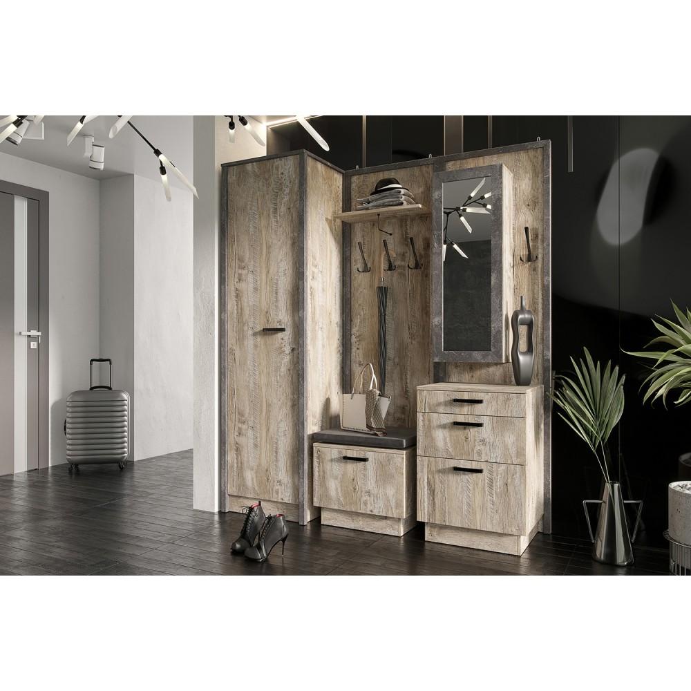 Тумба с вешалкой Амели, Дуб Юкон Тумба с вешалкой Амели, Дуб Юкон