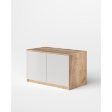 МС Охта Лайт ТумбаАнтресоль 900,1 Дуб ВотанБелый гладкий