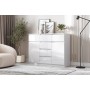 Комод Челси 1200 (2 двери 6 ящиков), Белый глянец холодный, Белый