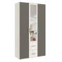 Шкаф трехстворчатый Фиеста (1200), Графит, Дуб Крафт белый