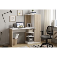 Стол компьютерный Бейсик, Дуб сонома, Белый Стол компьютерный Бейсик, Дуб сонома, Белый