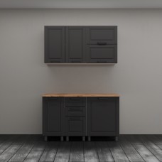 МК Аленушка 1,4м с ящ. Астра Сталь,скоба черный,сонома