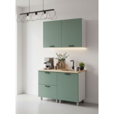 МК Аленушка 1,2м с ящ. Орешник Матовая Мята,скоба черный,сонома (без столешницы)