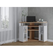 Тумба для ТВ угловая 044 (2у), дуб крафт золотой/белый