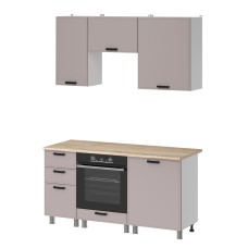 МК Аленушка 1,6м в.7 Магнолия Кашемир,скоба черный,сонома