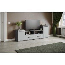 Тумба ТВ Парус-2, Графит серый, Серый камень