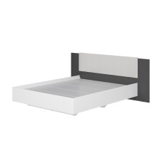 Кровать Шарм КР-18 160х200, проложки,Графит, Белый