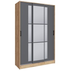 Шкаф-купе Стиль-2 140, Дуб Крафт Золотой, Графит серый