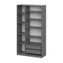 Шкаф распашной с наполнением (9 полок + 2 ящика) ШК 5 (1200), Графит