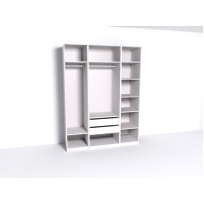 Гардеробная Рум. Комплект 4.1 без фасадов, белый