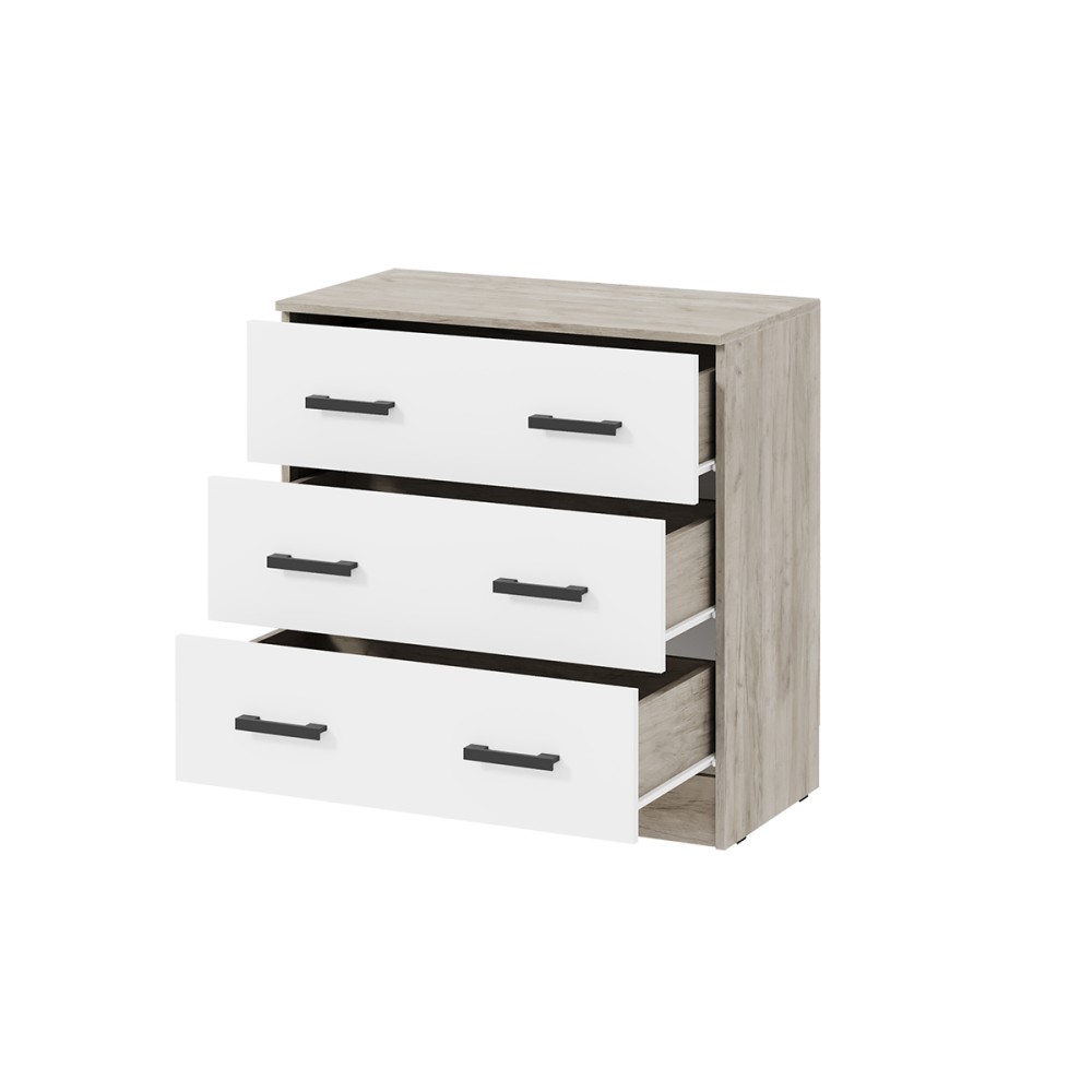 Комод Ронда КМ-02, Дуб крафт серый, Белый Комод Ронда КМ-02, Дуб крафт серый, Белый