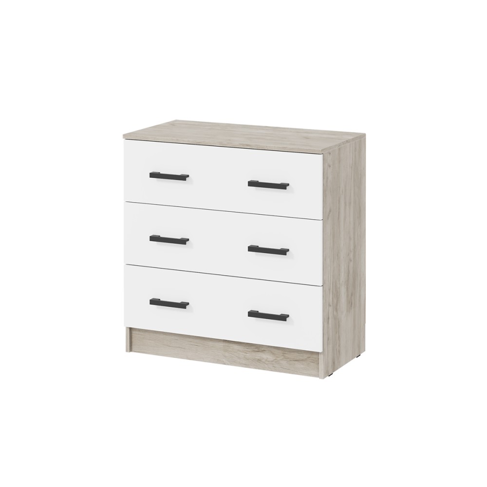 Комод Ронда КМ-02, Дуб крафт серый, Белый Комод Ронда КМ-02, Дуб крафт серый, Белый