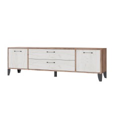 Тумба под телевизор Парус-13, Дуб крафт табачный, Дуб крафт белый