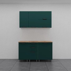 МК Аленушка 1,4м с ящ. Лаванда Изумруд,скоба черный,черный