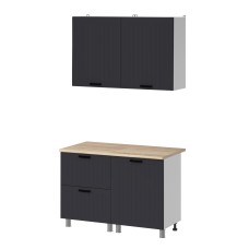 МК Аленушка 1,2м с ящ. Орхидея Сталь,скоба черный,сонома