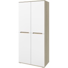 Шкаф двухстворчатый Ким, Белый глянец холодный, Сонома