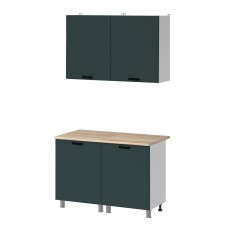 МК Аленушка 1,2м Магнолия Изумруд,скоба черный,сонома