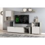 Тумба под ТВ Нанси ТБ-1600, Дуб крафт серый, Софт Айвори