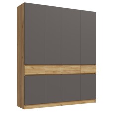 Шкаф четырехстворчатый Роджина, Дуб крафт, Графит Шкаф четырехстворчатый Роджина, Дуб крафт, Графит