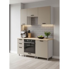 МК Аленушка 1,6м в.7 Орешник Матовый Вижен,скоба черный,сонома (без столешницы)