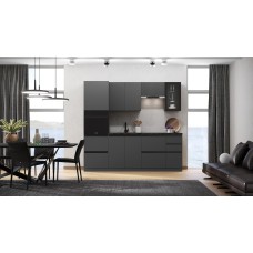 Кухня Техно-6 2,4м (Графит/Графит софт NEW) Кухня Техно-6 2,4м (Графит/Графит софт NEW)