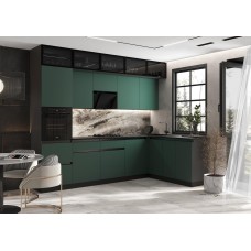 Кухня Техно-6 3,0х1,8м (Графит/Браш Мени Грин) Кухня Техно-6 3,0х1,8м (Графит/Браш Мени Грин)