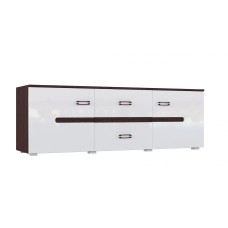 Тумба для ТВ Ким, Белый глянец холодный, Венге