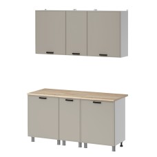 МК Аленушка 1,6м в.3 Магнолия Керамика,скоба черный,сонома