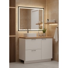 ВГ 1050 Белый софт матовый/Белый гладкий Арника РМ (со столешницей) в.2