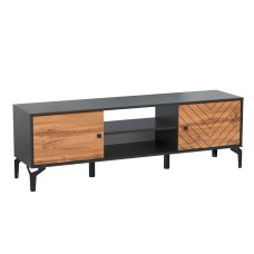 Тумба для ТВ Лофт 59.01, Черный, Дуб Вотан Тумба для ТВ Лофт 59.01, Черный, Дуб Вотан