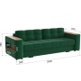 Диван раскладной Доро, изумруд/мдф дуб канадский