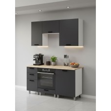 МК Аленушка 1,6м в.7 Лаванда Сталь,скоба черный,сонома