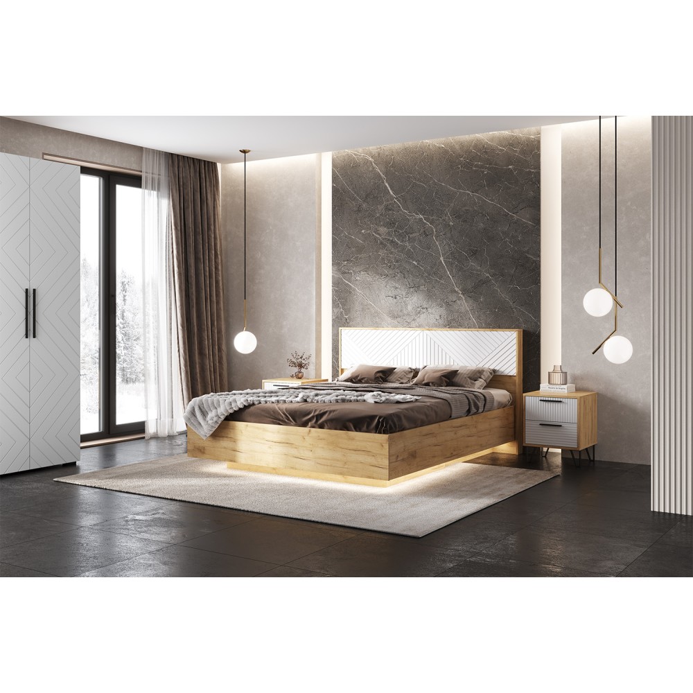 Кровать парящая с подъемным механизмом Флэш 1,6 м, Браш Вайт, Дуб Крафт Кровать парящая с подъемным механизмом Флэш 1,6 м, Браш Вайт, Дуб Крафт