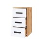 Тумба с ящиками Квартет-13, дуб крафт/белый